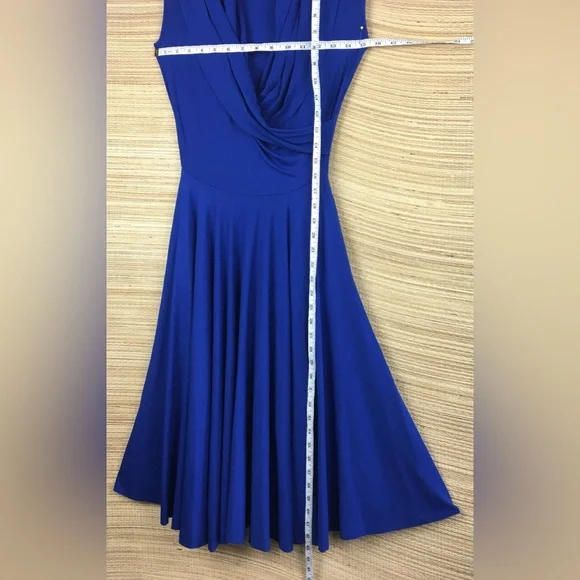 Nadia Tadd Royal Blue Faux Wrap Midi Dress Size S - Picture 11 of 11